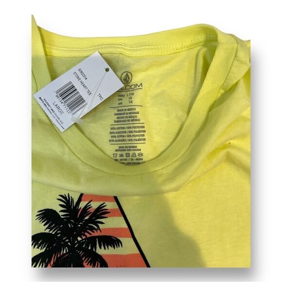 Volcom Yellow Tee Size Large - Picture 3 of 4